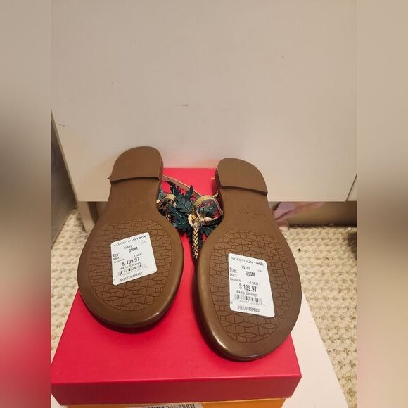 NIB Kate Spade New York "Palm Tree" Gold Leather Strappy Sandals Sz.9 Ret.$198 - Picture 9 of 10